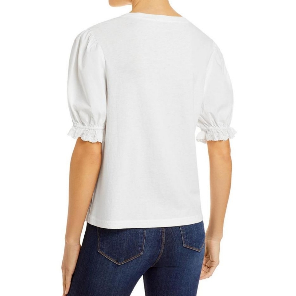 Rails Laurel Puff Sleeve Top In White - Picture 4 of 10
